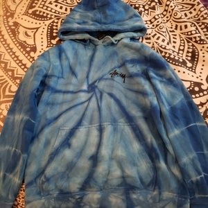 Stussy blue tie dye hoodie